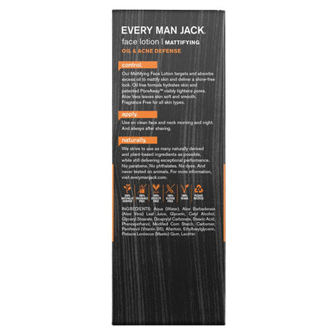 Every Man Jack, Oil Defense Face Lotion, 2.5 Oz Every Man Jack