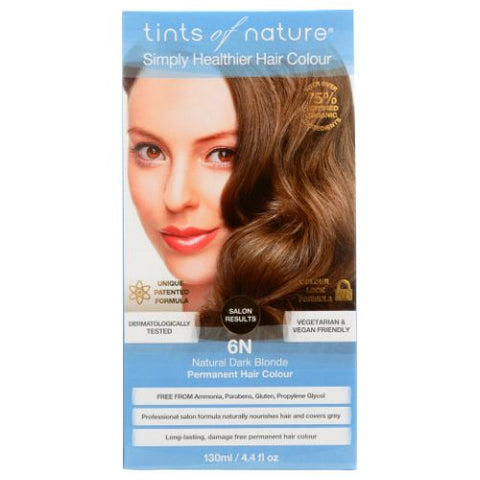 Tints of Nature, Permanent Hair Color, 6N Natural Dark Blonde 4.4 Oz Tints of Nature