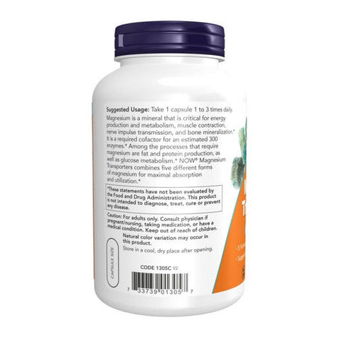 Now Foods, Magnesium Transporters, 180 Veg Caps Now Foods