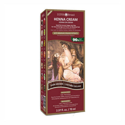 Surya Henna, Henna Cream Hair Color Dark Brown, 2.37 Oz Surya Henna