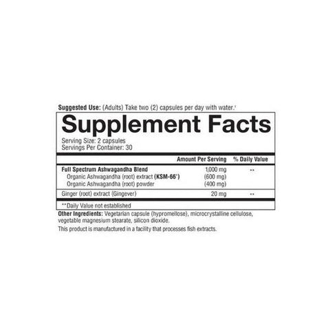 Youtheory, Ashwagandha, 60 Count Youtheory