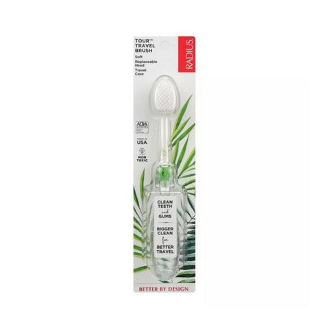 Radius, Tour Travel Toothbrush with Replaceable Head Soft, 1 Count Radius