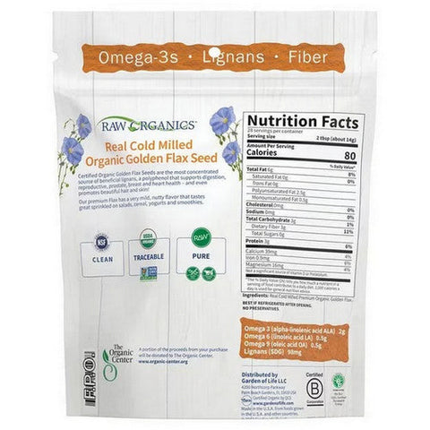Garden of Life, Raw Organics Golden Milled Flaxseed, 396 Grams Garden of Life