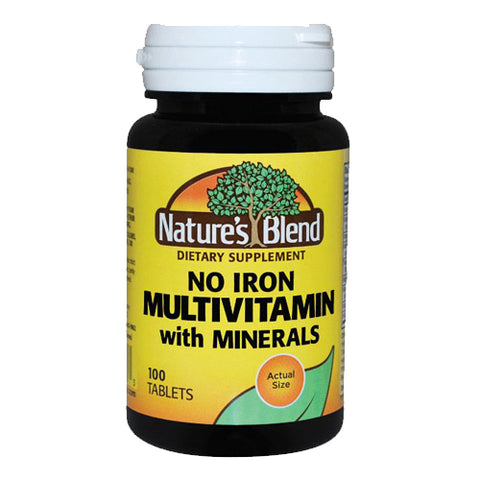 Nature's Blend, No Iron MultiVitamin With Minerals, 100 Tabs Nature's Blend