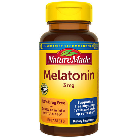 Nature Made, Nature Made Melatonin, 3 mg, 120 Tabs Nature Made