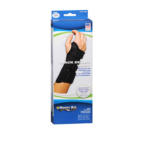 Sport Aid, Black Deluxe Wrist Left Medium, 1 Each Sport Aid