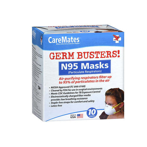 Caremates, N95 Niosh Cone Masks, 10 Each Caremates