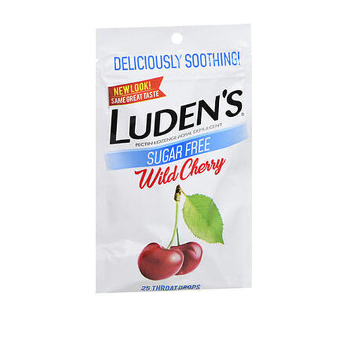 Ludens, Throat Drops Sugar Free Wild Cherry, 25 Each Ludens