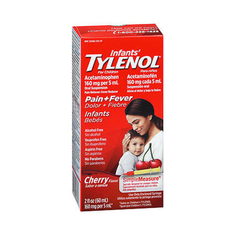 Tylenol, Infants' Pain + Fever Acetaminophen Oral Suspension Cherry, 160 Mg, 2 Oz Tylenol