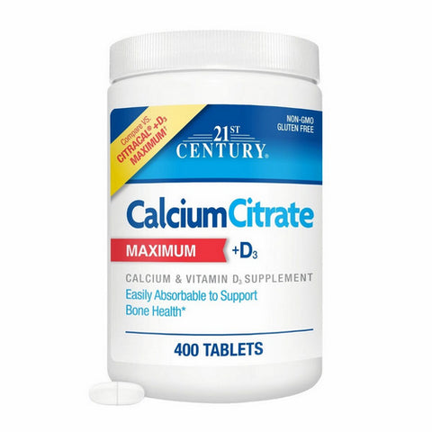21st Century, Calcium Citrate Maximum + D3, 400 Tabs 21st Century