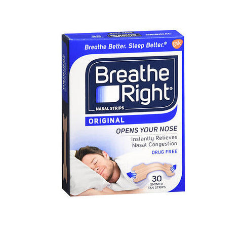 Breathe Right, Nasal Strips Original Tan Small - Medium, 30 Each Breathe Right