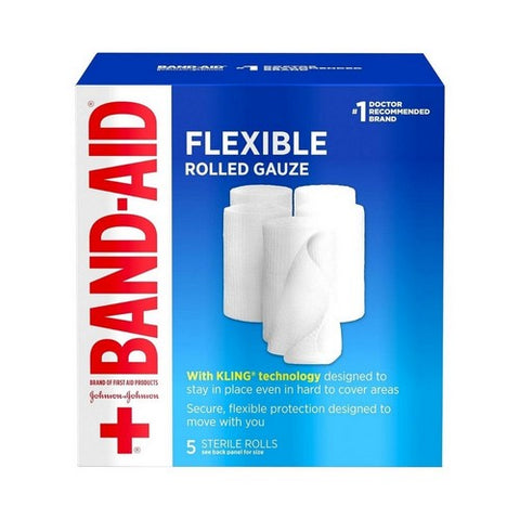 Band-Aid, Rolled Gauze Rolls, 5 Each Band-Aid