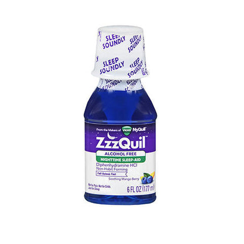 Zzzquil, Nighttime Sleep-Aid Liquid Alcohol Free Soothing Mango Berry, 6 Oz Zzzquil