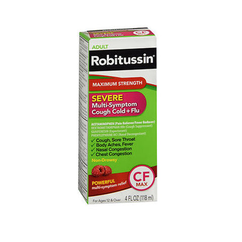Robitussin, Maximum Strength Severe Cough Cold Plus Flu, 4 Oz Robitussin