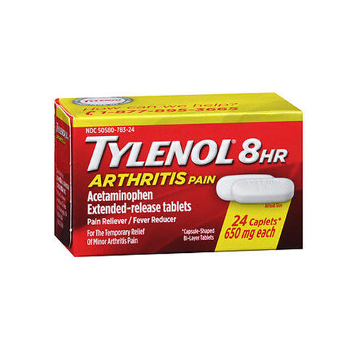 Tylenol, 8 Hr Arthritis Pain Acetaminophen Extended-Release Caplets, 650 Mg, 24 Caps Tylenol