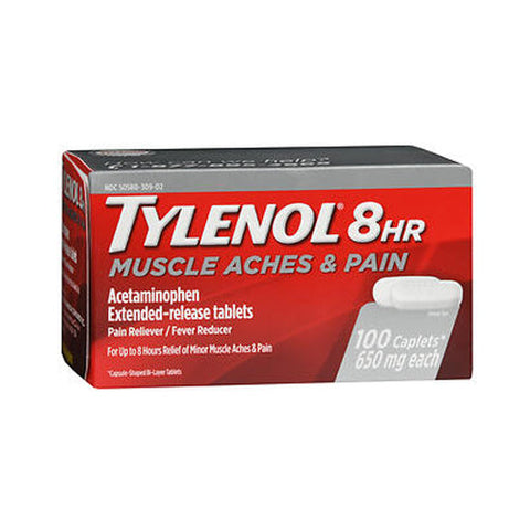 Tylenol, Muscle Aches And Pain Acetaminophen Extended Release Caplets, 650 Mg, 100 Tabs Tylenol