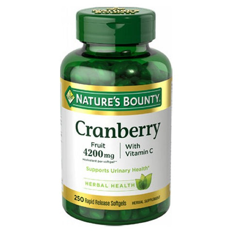 Nature's Bounty, Cranberry With Vitamin C Rapid Release, 250 Softgels Nature's Bounty