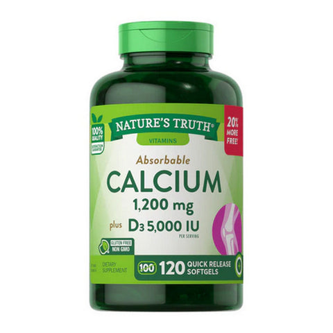 Nature's Truth, Calcium Plus D3 Quick Release Softgels, 1200 Mg, 120 Caps Nature's Truth