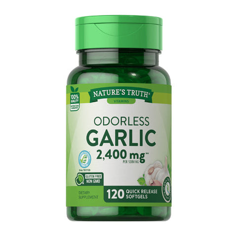 Nature's Truth, Garlic Quick Release Softgels Odorless, 2400 Mg, 120 Caps Nature's Truth