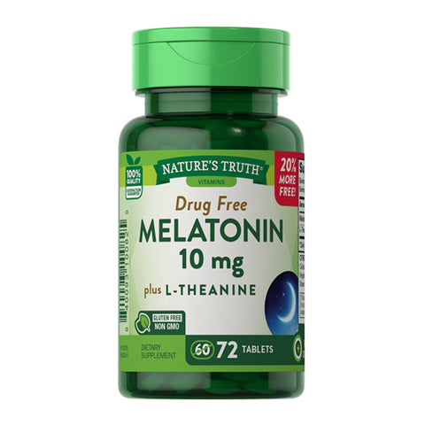 Nature's Truth, Melatonin Plus L-Theanine Tablets, 10 Mg, 72 Tabs Nature's Truth