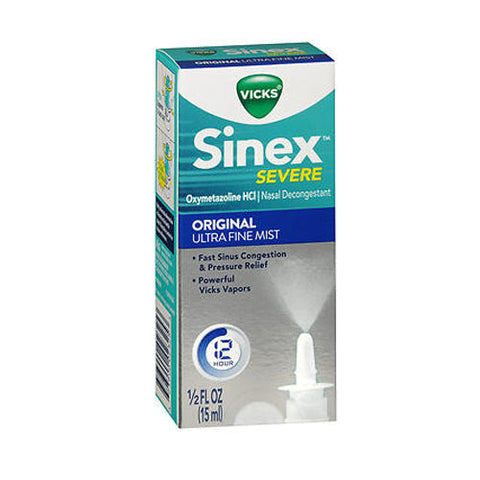 Vicks, Sinex Severe Oxymetazoline Hcl Nasal Decongestant Ultra Fine Mist Original, 0.5 Oz Vicks