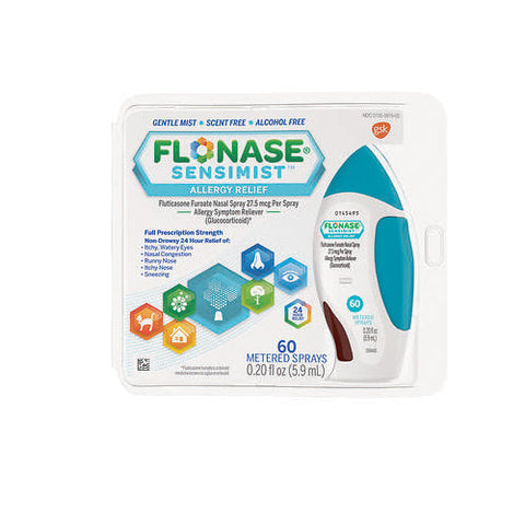 Flonase, 24 Hour Allergy Relief Fluticasone Furoate Sensimist Nasal Spray, 27.5 Mg, 0.20 Oz Flonase