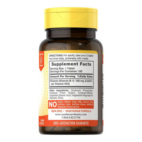 Sundance, Vitamin B-1, 100 Mg, 100 Tabs Sundance