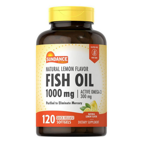 Sundance, Fish Oil Omega-3 Quick Release Softgels Natural Lemon, 1000 mg, 120 Tabs