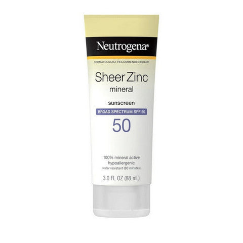 Neutrogena, Sheer Zinc Mineral Sunscreen Spf 50, 3 Oz Neutrogena