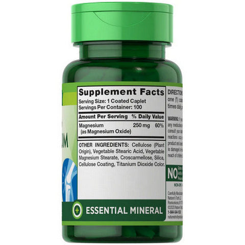 Nature's Truth, Magnesium Coated Caplets Extra Strength, 250 Mg, 100 Tabs Nature's Truth
