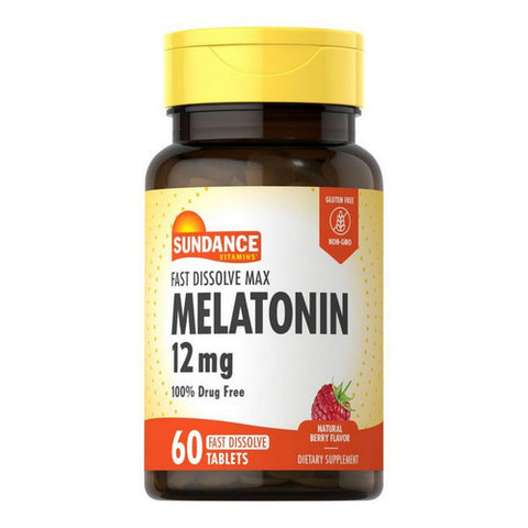 Sundance, Melatonin Fast Dissolve Max, 12 Mg, 60 Tabs Sundance