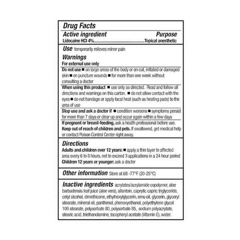 Blue-Emu, Lidocaine Pain Relief Cream, 2.7 Oz