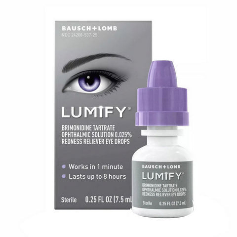 Bausch + Lomb, Lumify Brimonidine Tartrate Ophthalmic Solution 0.025% Redness Reliever Eye Drops, 7.5 ml Bausch + Lomb