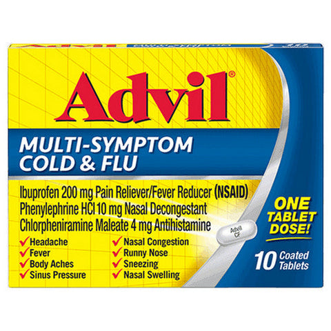 Advil, Multi-Symptom Cold & Flu Coated Tablets, 10 Tabs Advil
