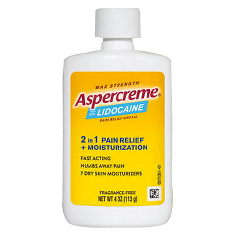 Aspercreme, 4% Lidocaine Pain Relief Foot Cream Max Strength, 4 Oz Aspercreme