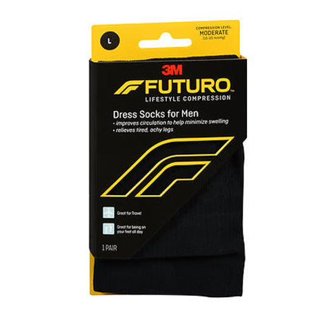 Futuro, Lifestyle Compression Dress Socks For Men Moderate Large Black, 1 Each Futuro