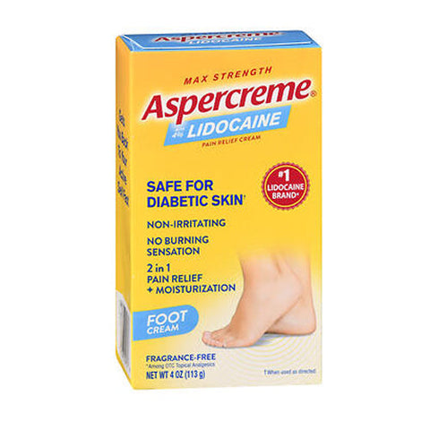 Aspercreme, Lidocaine Diabetic Foot Cream, 4 Oz Aspercreme