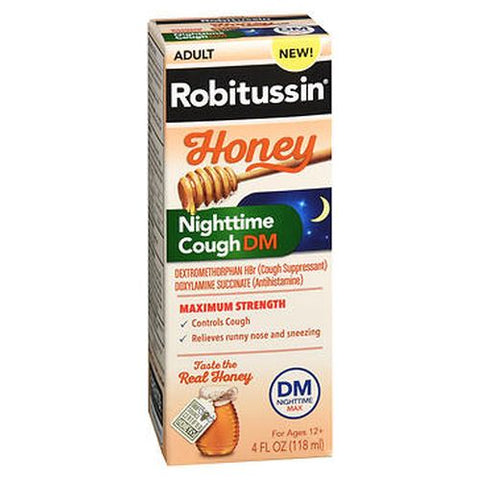 Robitussin, Adult Honey Nighttime Cough DM, 4 Oz Robitussin