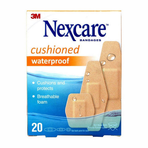 Nexcare, Waterproof Cushioned Foam Bandages Assorted Size, 20 Each Nexcare
