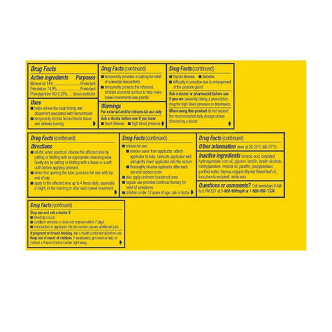 Preparation H, Hemorrhoidal Ointment, 1 Oz Preparation H