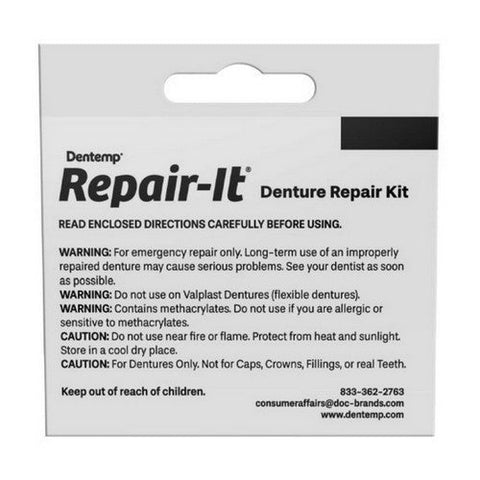 Dentemp, Repair-It Denture Repair Kit, 3 Repairs, Kit Dentemp
