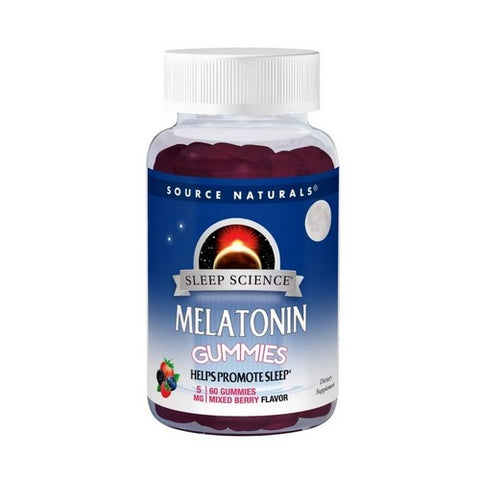 Source Naturals, Sleep Science Melatonin Mixed Berry, 5mg 60 Gummies Source Naturals