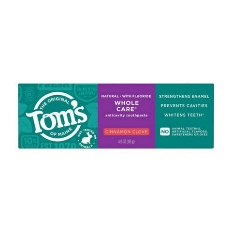 Tom's Of Maine, Whole Care Anticavity Toothpaste Cinnamon Clove, 4 Oz Tom's Of Maine