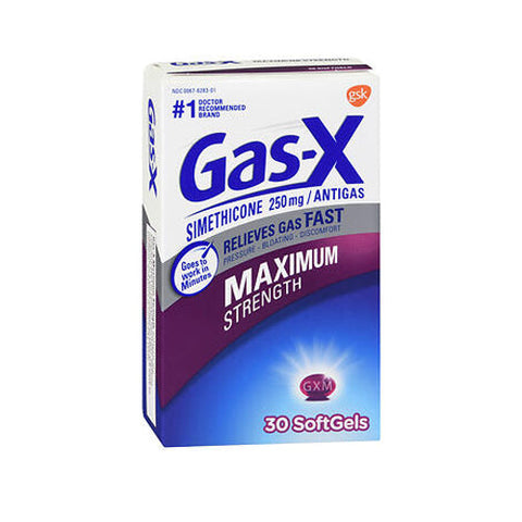 Gas-X, Simethicone Maximum Strength, 250 Mg, 30 Softgels Gas-X