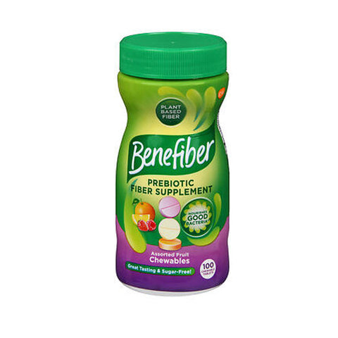 Benefiber, Prebiotic Fiber Chewables Tablets Assorted Fruit, 100 Count Benefiber