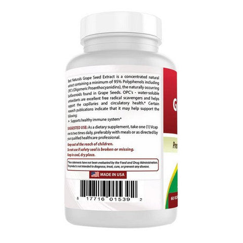 Best Naturals, Grape Seed Extract, 400 mg, 60 Veg Caps Best Naturals