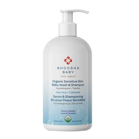 Shoosha, Sensitive Skin Organic Baby Wash & Shampoo, Lavender Vanilla 8.5 Oz Shoosha