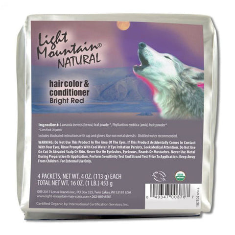 Light Mountain, Natural Hair Color And Conditioner Bright Red, 16 Oz Light Mountain