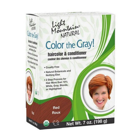 Light Mountain, Color the Gray Natural Haircolor And Conditioner Red, Red 7 Oz Light Mountain