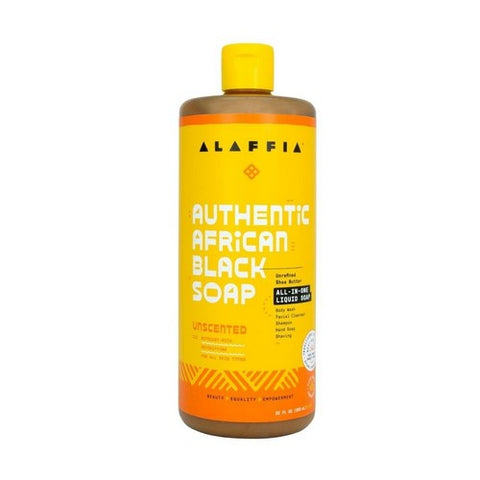 Alaffia, Authentic African Black Soap All-In-One Unscented, 32 Oz Alaffia